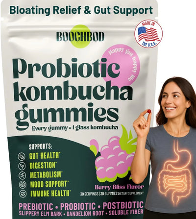BoochBod Probiotic Kombucha Gummies (Berry Bliss)