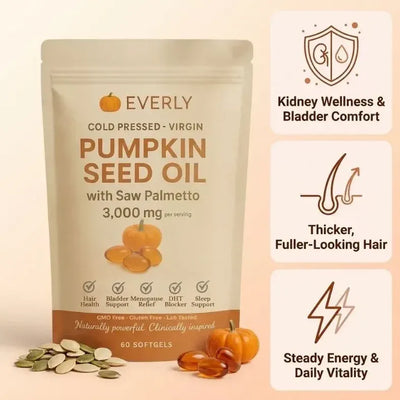 Everly Pumpkin Seed Oil Softgels.